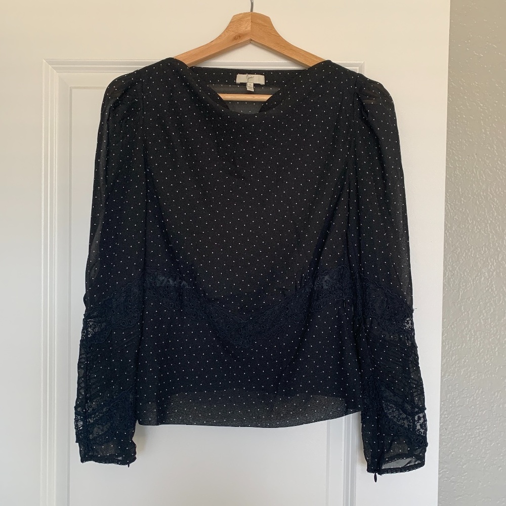 Joie Polka Dot Silk Top